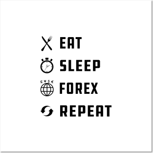 Forex Trader - Eat Sleep Forex Repeat Posters and Art